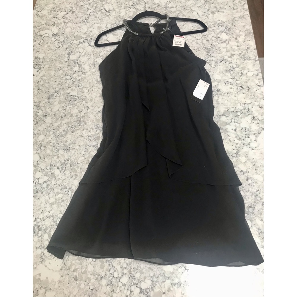 SLNY Black dress sheer over panel size 10 NWT defects